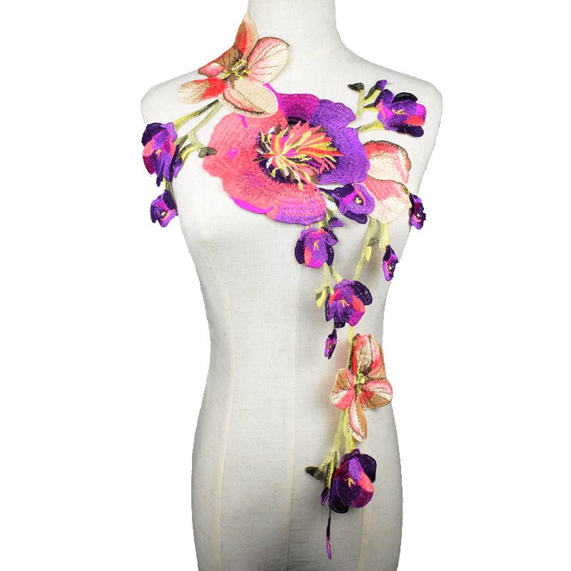 

1 шт. Аппликация с вышивкой цветов для DIY одежды, платья, пришивные аксессуары, нашивки, аппликации для свадебного платья фиолетовый