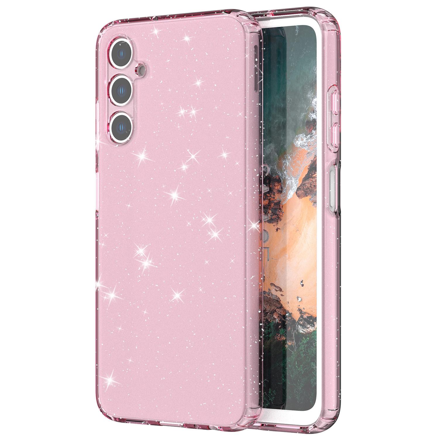 

For Samsung Galaxy A05s 4G Case Bling Sparkle TPU Phone Cover Transparent Pink