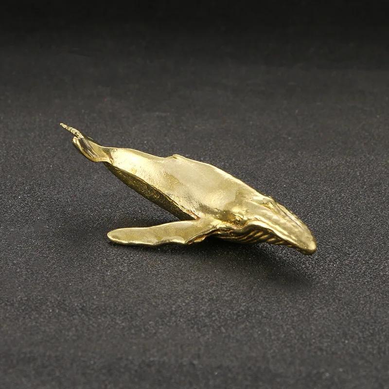 

Vintage Copper Whale Statue Figurines Miniatures Antique Office Tea Pet Desktop Crafts Ornaments Home Decoration Accessories