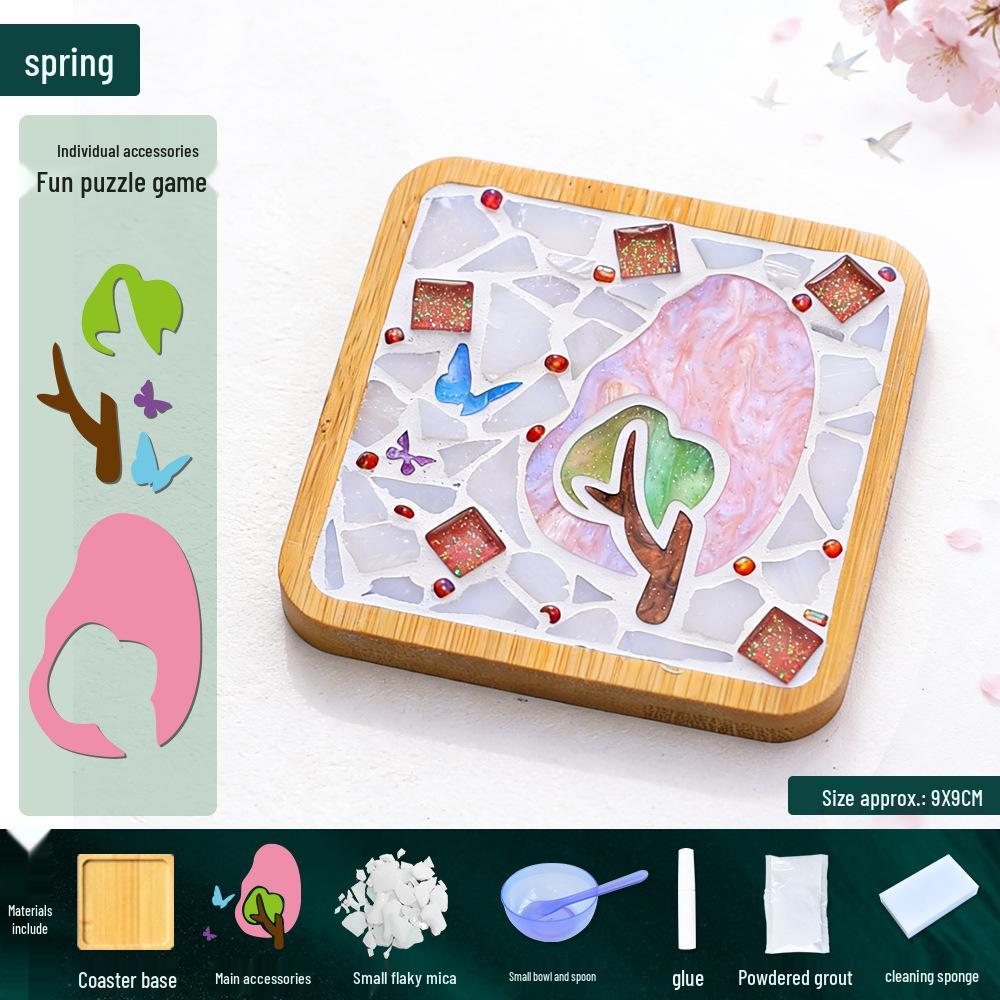 Mosaic Coaster DIY Kit: Creative Handmade Collage Art Set