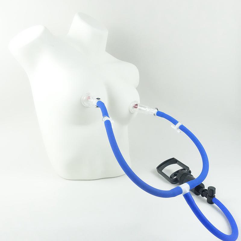 Vacuum Breast Suction Device: Detachable Hand-Pulled Nipple Corrector & Masturbator for Males, Double Tube Model