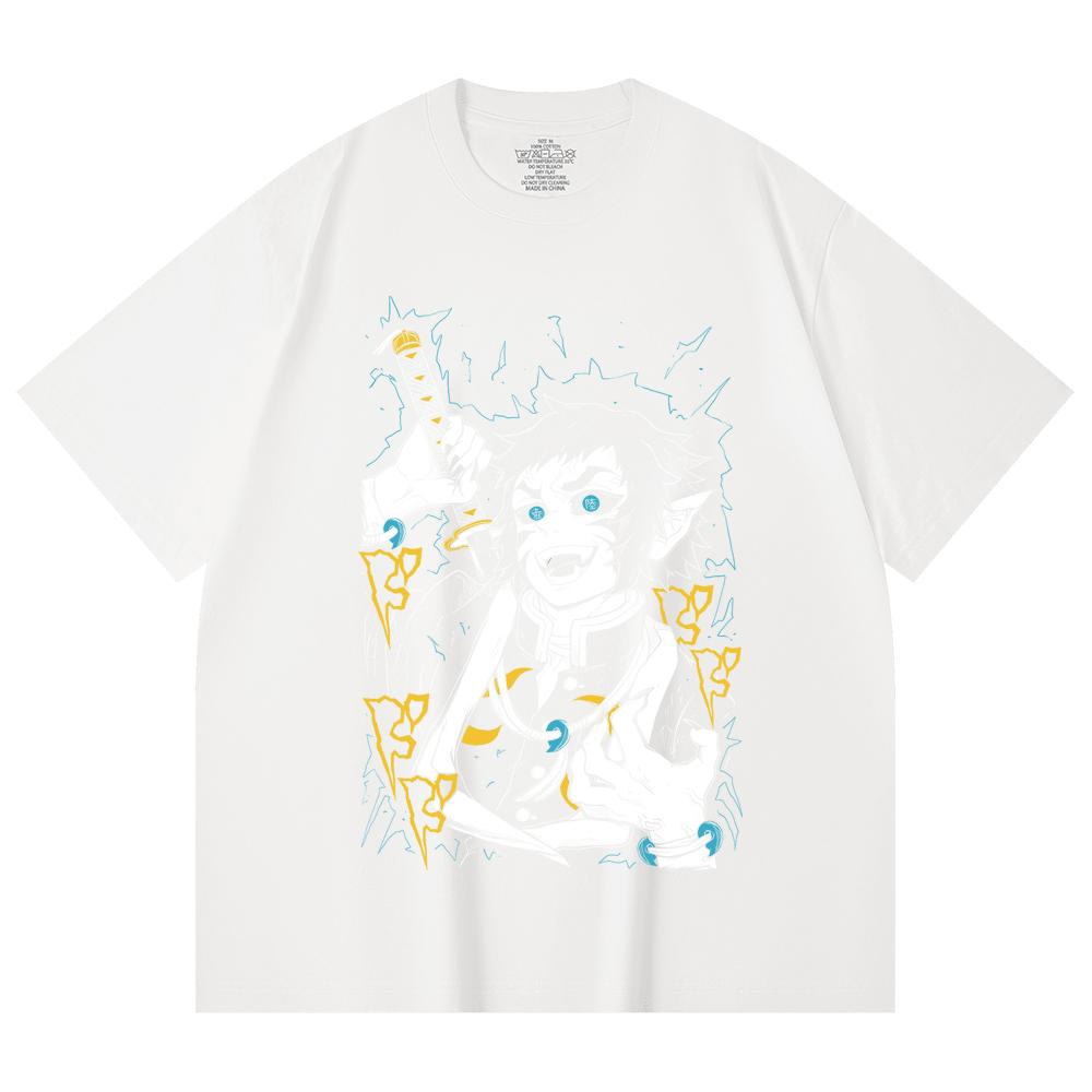 230 Gsm 100% Cotton Demon Slayer V40 Kaigaku Print Unisex Heavy Cotton T Shirt