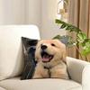 Cute Pet Animal Cushion Cover Reversible Plush Pillow Cover Soft Fluffy Home Decor for Sofa Bedroom
