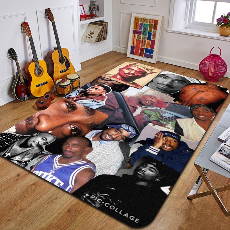 Kober s potiskem T-Tupac módní podložka na jógu dekorativní koberec do ložnice dekorativní podlahová rohožka do obývacího pokoje koupelny narozeninový dárek