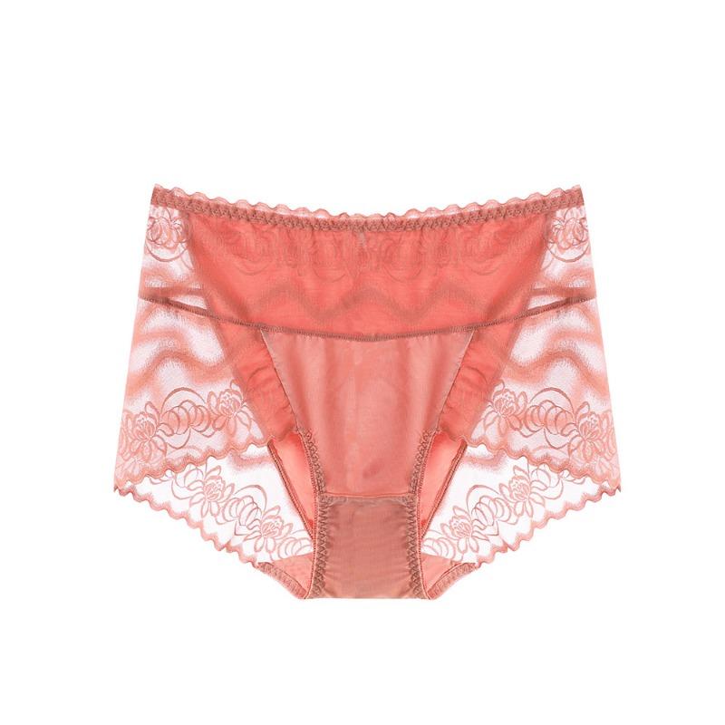 Splicing Unterwäsche Damen Spitzen-Slips Hochtailliert Gerafft Baumwolle Hüftumschließend Unterhose Atmungsaktiv Elegant Damen-Slips