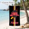 Lewis Hamilton Custom Name Printed Beach Towel Personalized Soft Towel For Swimming Beach Travel