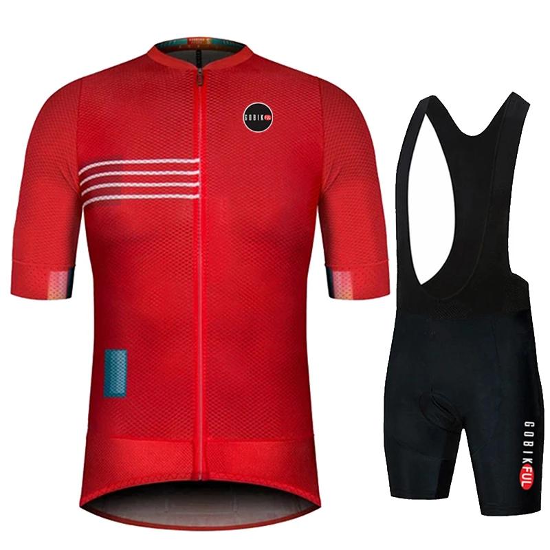 2026 Gobikful Set Maglia Ciclismo Uomo Abbigliamento Estivo Ciclismo Magliette Bici da Strada Completo Pantaloncini con Bretelle Bici MTB Ropa Ciclismo Maglia