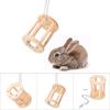 Wooden Pet Chinchilla Hamster Guinea Pigs Chew Play Grass Basket Cage Playground Toy(Suspended)