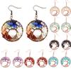 Handmade Natural Crystal Seven-Color Tree of Life Earrings (E10)