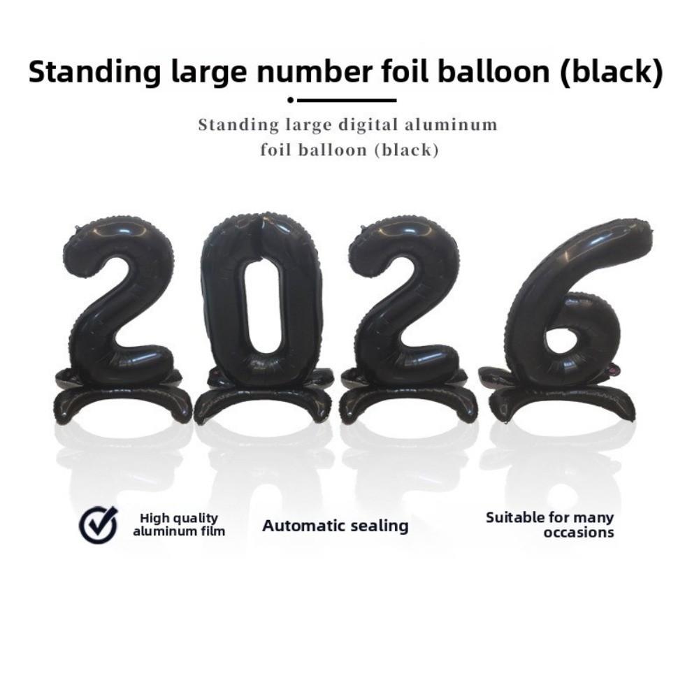Standing 2026 Number Foil Balloons 32in Navidad 2026 Stand 2026 Balloon New Year Party Supplies Christmas Decorations Birthday