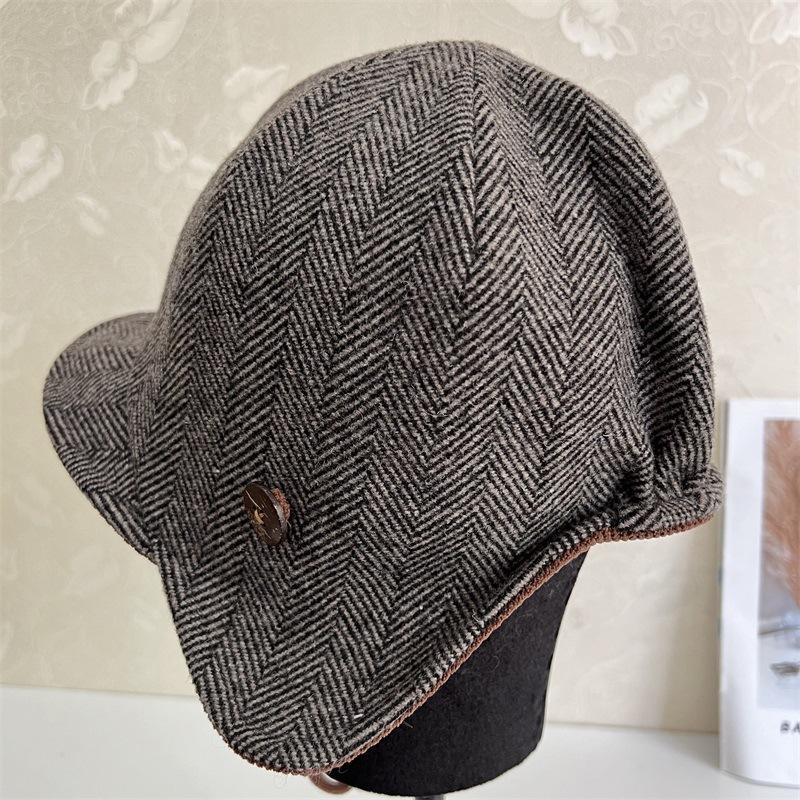Autumn and Winter New Woolen Men's and Women's Outdoor Corduroy Warm and Cold Ear Protection Hats
