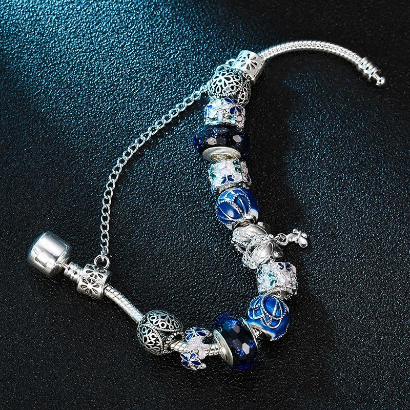

Новый европейский и американский браслет с подвеской в ​​виде бабочки, женские синие украшения
