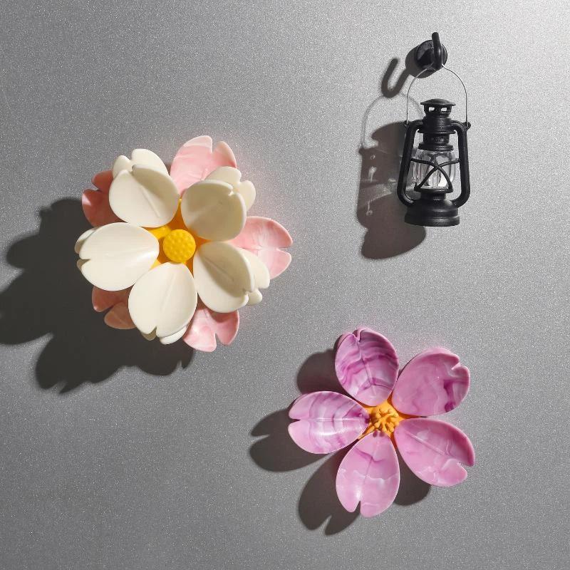 1 Set Magnetic Refrigerator Household Snack Single/Double Layer Fixed Tongs 5/10 Petals Food Creative Lotus Sealing Clip