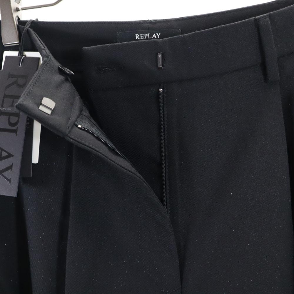 Ungetragen REPLAY Lame Knöchellange Hose W25 schwarz Damen Gebraucht