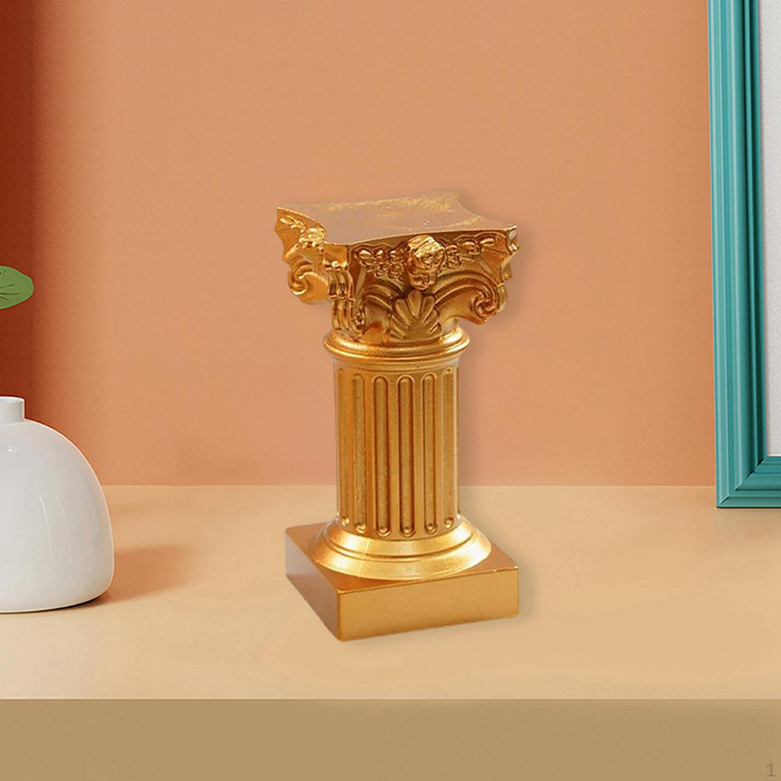 

Миниатюрный подсвечник в римском столбе для домашнего декора золотистый