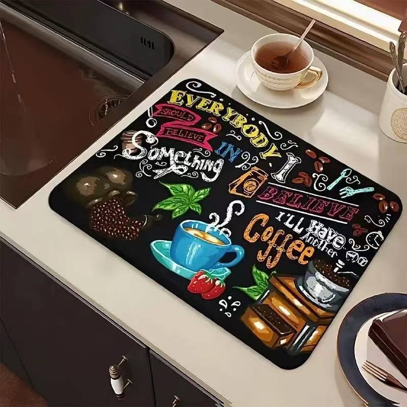Superabsorberande Stort kök Absorberande matta Antisladdavrinning Kaffeskål Torkmatta Snabbtorkande avloppsdyna för badrum Bordsmatta