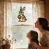 Yousheng Easter Bunny Acrylic Suncatcher Stained Glass Style Ornament Colorful Window Hanging Decoration for Easter Birthday Spring Garden Home Decor