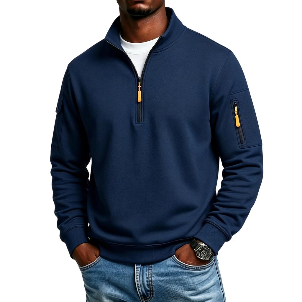 Herren - Gefüttertes Sweatshirt mit Stehkragen für Sport und Training