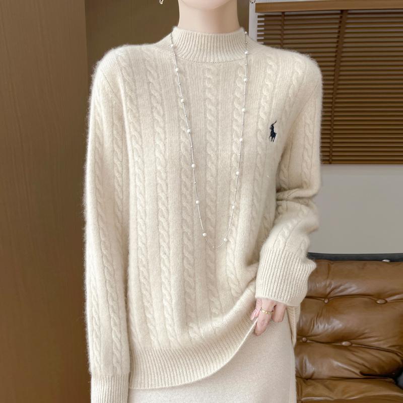 Women's Cashmere Sweater Qinghe Cashmere 30% Cashmere 70% Wool Autumn and Winter Pullover Warm and Fashionable