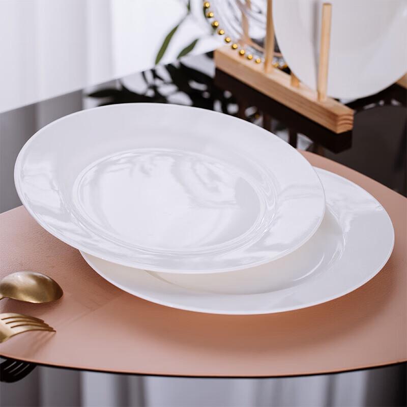 Deshangyuan Pure White Ceramic Dinner Plate Set