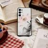 Chinese Ink Lotus Phone Case For Samsung S25,S24,S21,S22,S23,S30,Ultra,S20,Plus,Fe,Lite,Note,10,Black Cover