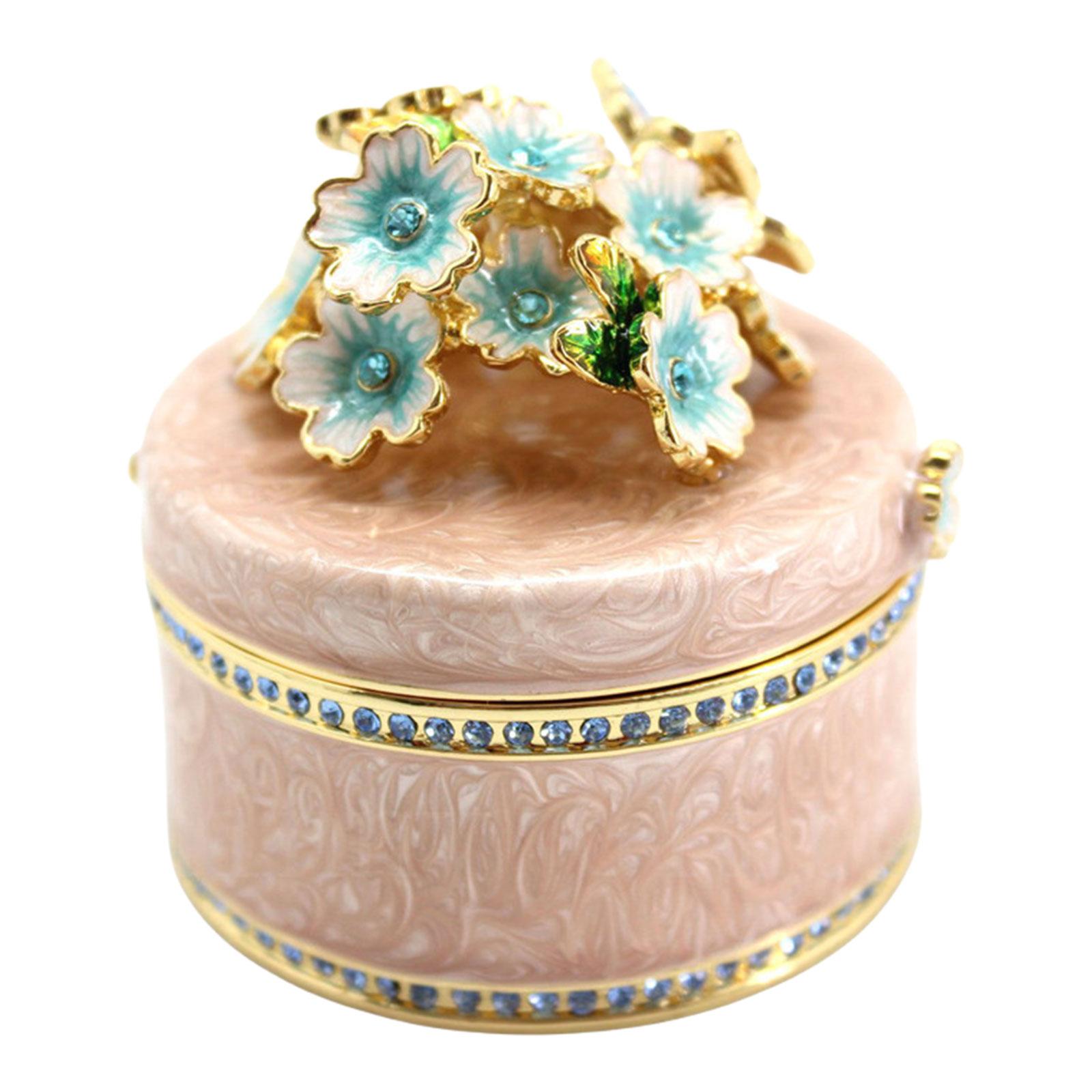 

Универсальная маленькая шкатулка для украшений Удобный органайзер для ювелирных изделий Элегантный футляр-подставка для серег и ожерелий с бабочками и цветами розовый