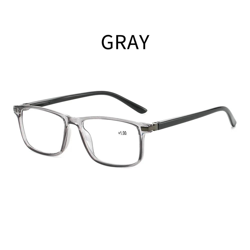 Men's and Women's New Anti-blue Light Farsighted Glasses Retro Square Frame Ultra-light High-definition Presbyopia Glasses +4.0