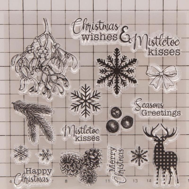 Clear Silicone Stamper for Seal Envelope Card Making Scrapbooking Christmas Decorative Stamper for Craft Embellishments
