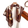Fashion Printing 90 Imitation Silk Large Square Scarf Shawl Commuting Versatile Herringbone Temperament Scarf Headscarf Female New