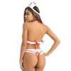Women's Nurse Costume Set Roles Play Backless Bodysuit Uniform Outfit Set Bodysuit with Headband