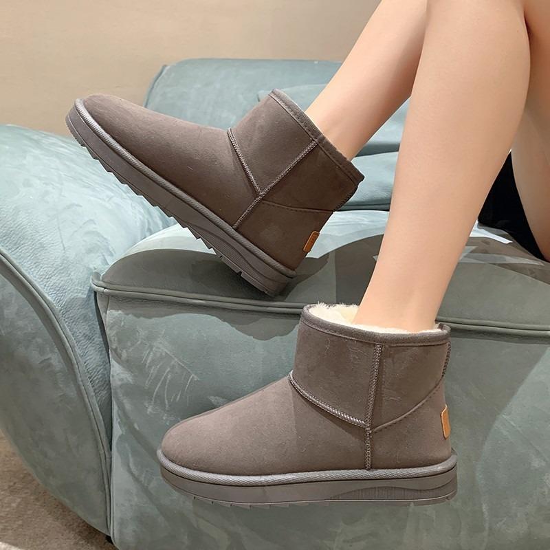 Новые зимние сапоги в стиле Snow Boot короткие зимние женские сапоги из овчины водонепроницаемые ботильоны из натуральной шерсти теплые туфли на плоской подошве с меховой подкладкой D227 36 3229₽