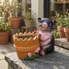 Pig Ornament Handpainted Swine Statue Molded Resin Figurine for Courtyard, Park, Window Display