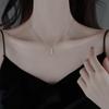 Minimalist Vertical Strip With Diamond Collarbone Chain, Simple Temperament, Personalized Student, Small Fresh Long Geometric Necklace, Female