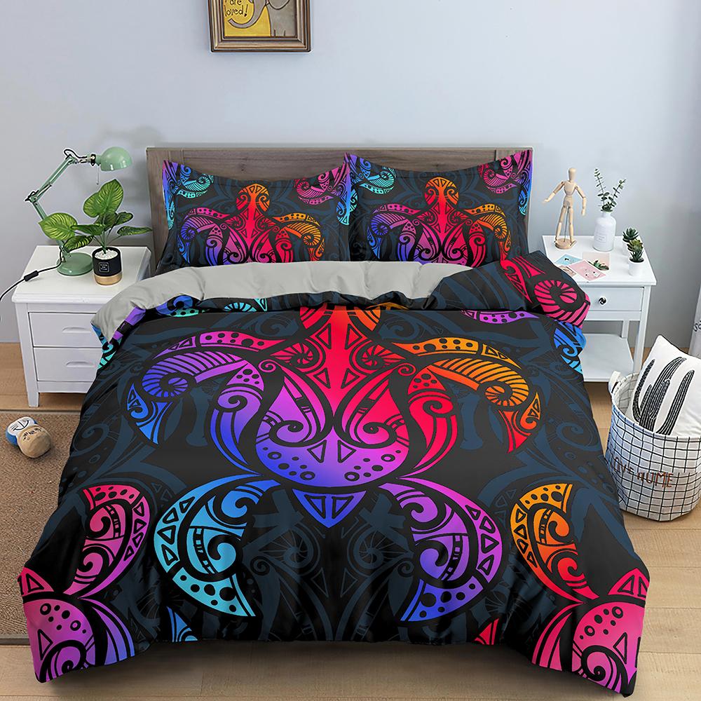 Sea Turtle Duvet Cover Set Pillow Cases Ocean Animal Turtle Bedding Set Queen King Kids Home Textiles Map Coral Soft Quilt Cover