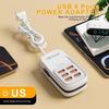 6 In 1 Multi Port Usb Charging Station 3Pd 3Usb Desktop Power Strip Fast Charging Adapter Eu Uk Us Plug Travel Charging Socket