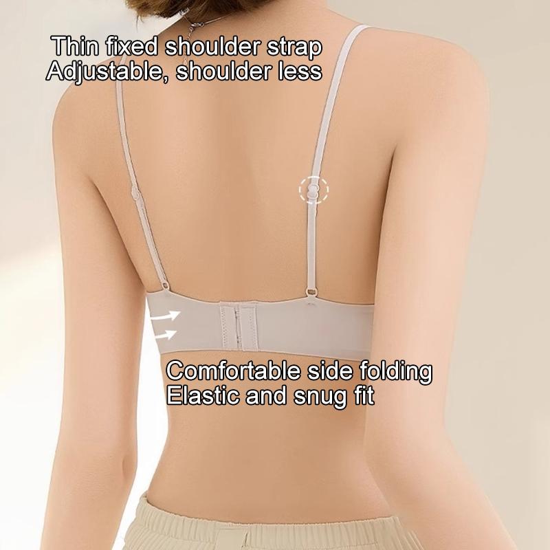 1ks Tenká ramínka Elegantní dámská podprsenka Prodyšná Pohodlná Bezešvá Jednobarevné spodní prádlo Nylon