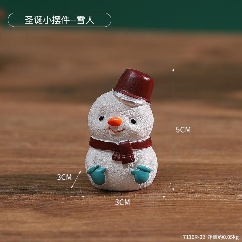 Christmas Mini Resin Figurines Christmas Decorations Ornament Desktop Cute Santa Clause Snowman Elk Ornament Navidad Xmas Decor