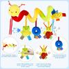 Baby Crib Hanging Rattles Toys-Infant Baby Worm Crib Bed Around Rattle Bell Cartoon Insect Spiral Hanging Toy with Ringing Bell for Infant BedStroller