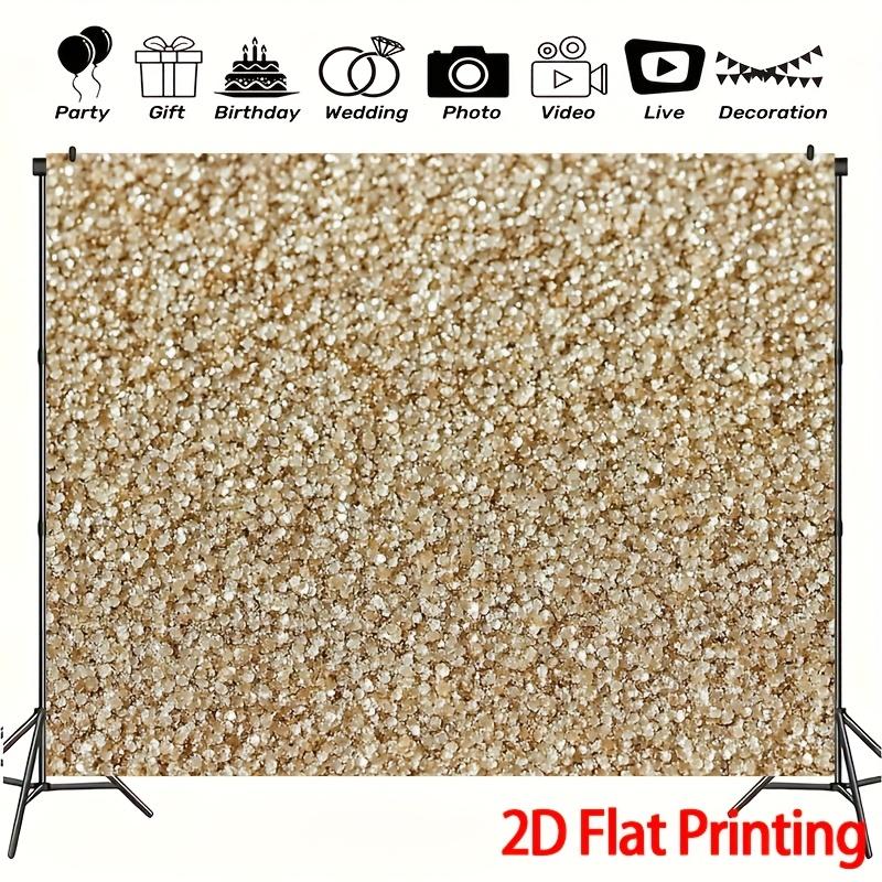 One 2D flat piece of white and gold abstract polyester fabric photography background & party banner -multi-functional decoration
