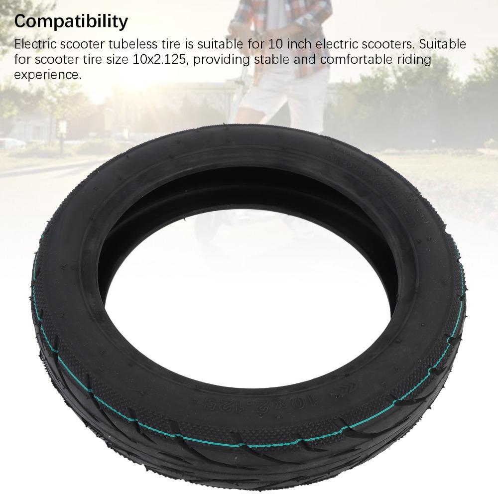 10x2.125 Tubeless Tire 10 Inch Rubber Vacuum Tyre Durable Scooter Tire  Replacement