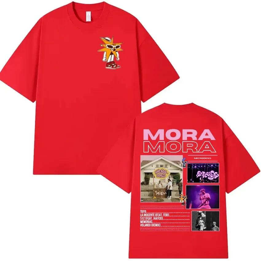 Rapper Mora Microdosis Tour Album 2025 Graphic T Shirt Unisex Hip Hop Fashion Vintage Cotton Short Sleeve Tshirt Unisex Streetwear