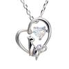 Future Angel WEB Limited Color Necklace Ladies Heart Cat Dancing Stone Silver Selectable Birthstone Aurora (December Tanzanite)