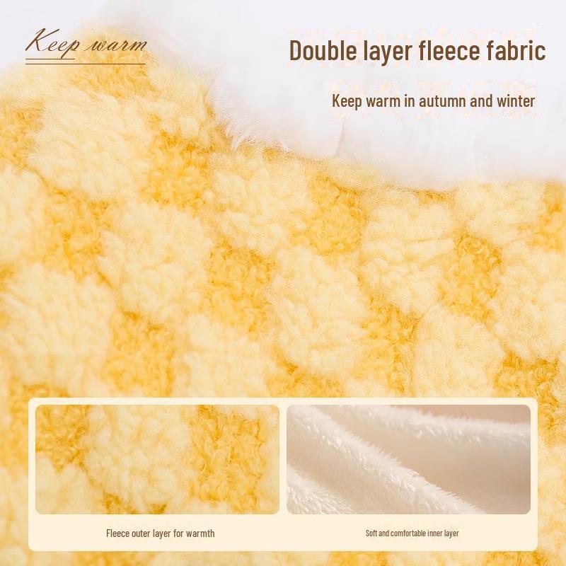 Karierte Plüsch Haustierweste für Katzen & kleine Hunde - Warme Herbst-/Winter-Outdoor-Bekleidung