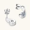 Silvere Glam Korean Version 6-character Note Moissanite Ear Studs With A High-end Design S925 Silver Ear Accessory