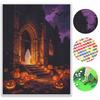 Halloween diamond painting kit pumpkin castle silhouette handmade diy painting home decoration painting