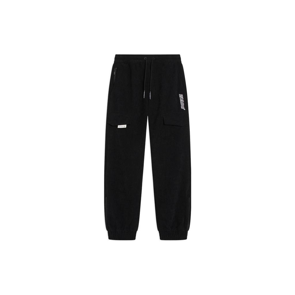 Li-Ning Wade Series Solid Color Letter Embroidery Drawstring Joggers Unisex Bottoms Black AKXSC69-1