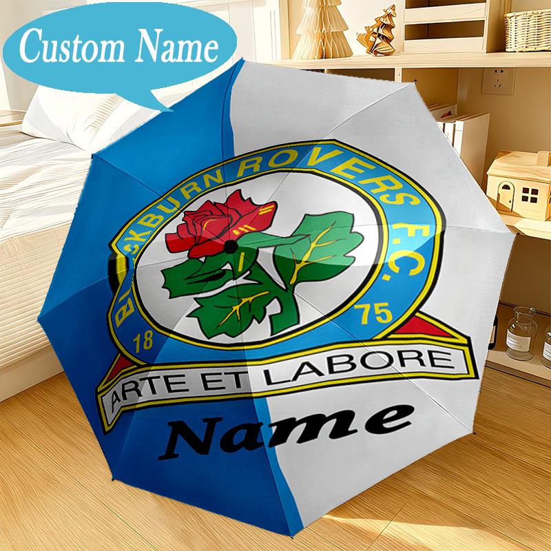 Custom Name Umbrella Rovers Crest Print Umbrella 8-Frame for Travel, Camping, Casual Lightweight Portable, Essential for Family Gifts