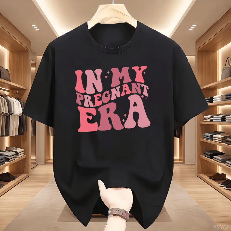 In My Pregnant Era T Shirt Unisex Female Pregnancy Reveal Announceunisext Tshirt Comfortablesummer Tee Shirt Cotton Tshirt Tops