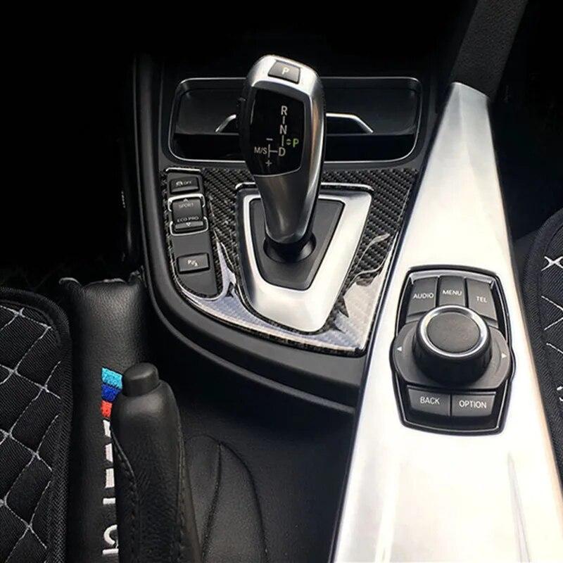 Carbon Fiber Car Center Control Gear Shift Panel Cover Stickers Interiør For BMW F30 F34 3 Series 2013-2017 Biltilbehør