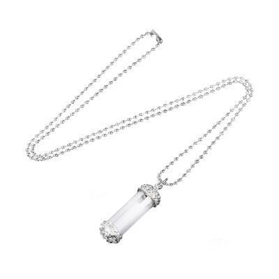 Acrylic Perfume Bottle Pendant Necklace With Fragrances Storage and Stainless Steel Chain for Women Jewelry